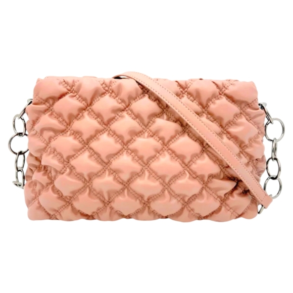 New! Gilda Paris Waffle Quilted Handbag in Blush Pink - Picture 2 of 4